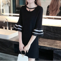 2018春夏新款大码女装加肥加大胖mm胖妹妹中长款宽松显瘦连衣裙
