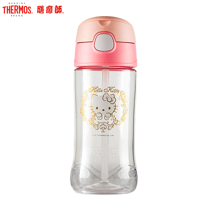 膳魔师(Thermos)萌趣KT系列膳魔師Tritan塑料杯F4011T吸管杯 450ML家用/旅行/通用可爱卡通吸管杯