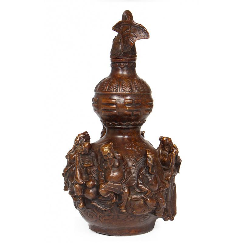 美帮汇八仙葫芦铜大号家居装饰工艺品摆设开盖八仙过海葫芦高清大图