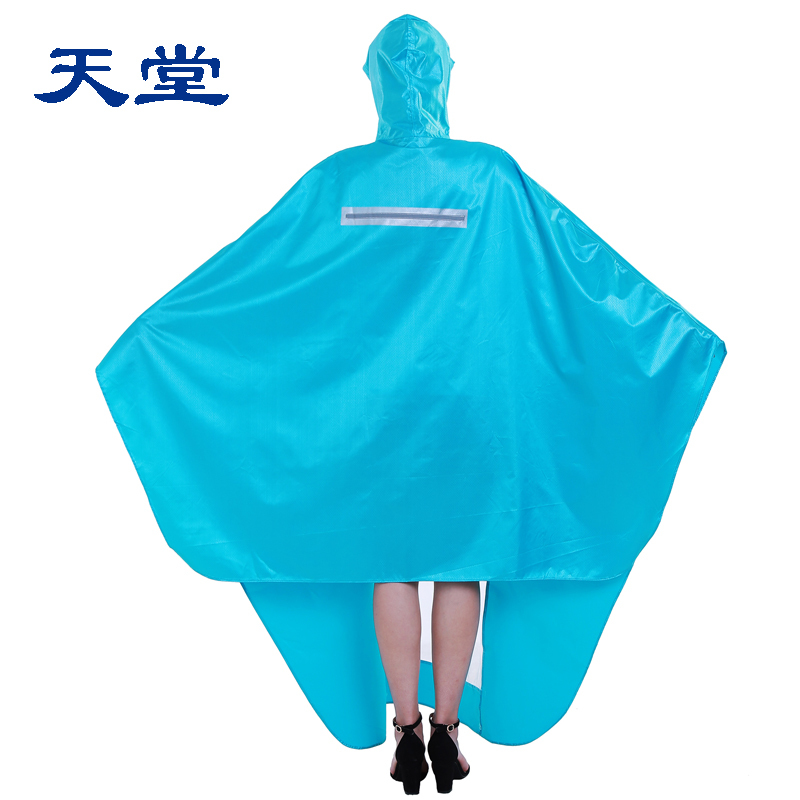 天堂 牛津布单人电瓶电动车车雨衣雨披男女有镜套户外加大加厚J210 藏青 深蓝色