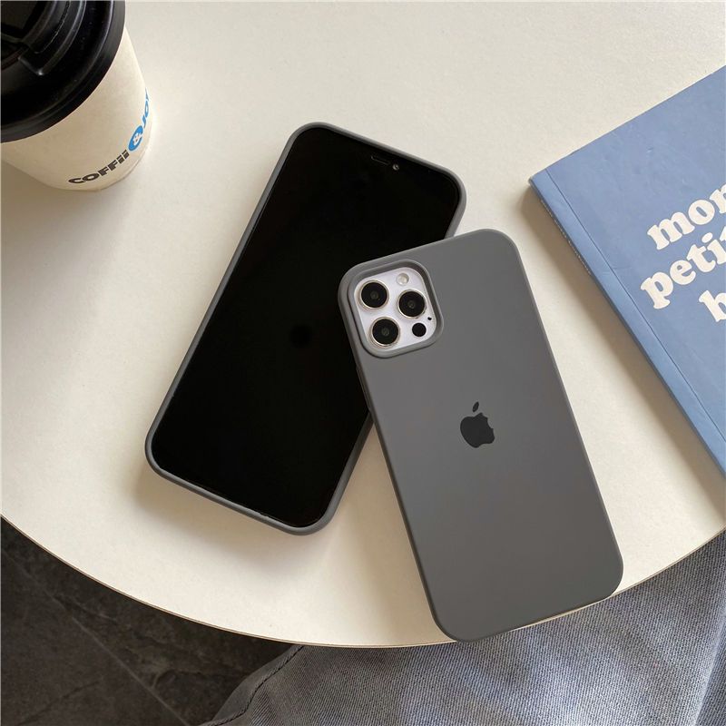 苹果12液态硅胶手机壳iPhone11pro炭灰色xs max/xr防摔8plus/7p软 岩石灰 苹果12mini(全