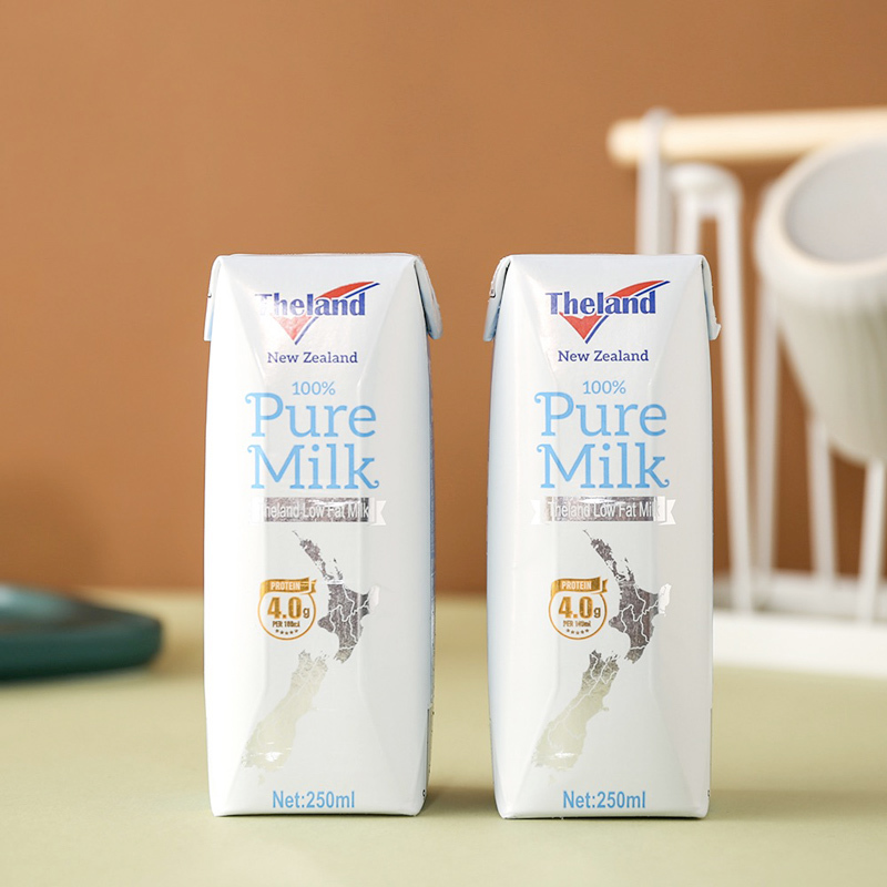 纽仕兰Theland新西兰进口4.0g蛋白质低脂纯牛奶250ml*24盒家庭装营养早餐奶
