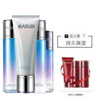 丸美(MARUBI)雪绒花纯净保湿套装洁面120g+水190ml+乳145g+菁华露80ml护肤礼盒