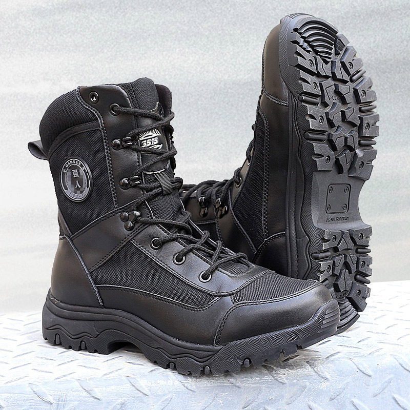 强人3515正品男靴户外工装靴凯夫拉防刺穿训练靴春秋新款高帮鞋男