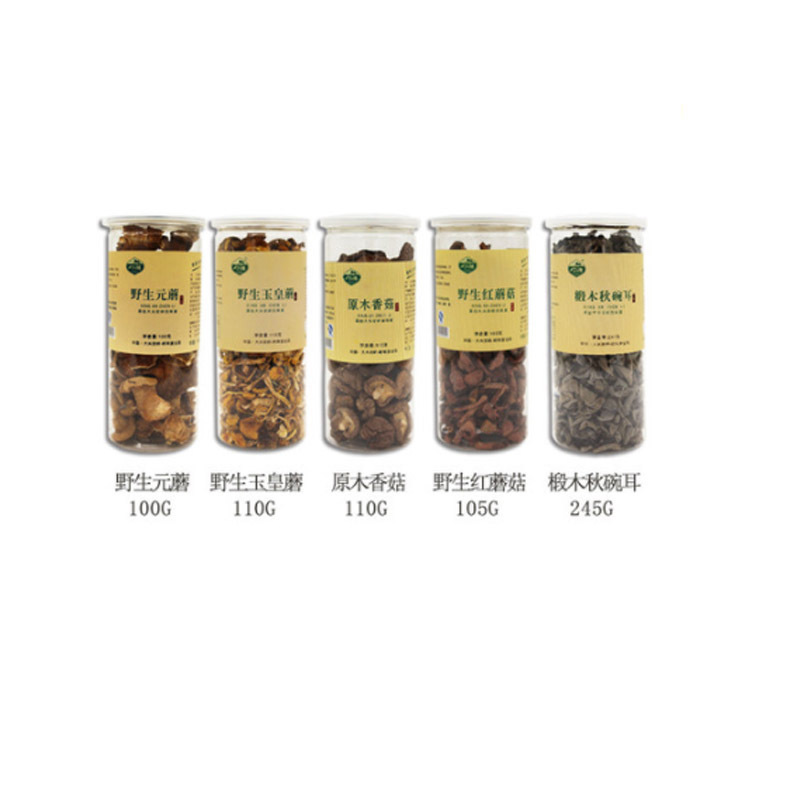 岭味(Lingwei) 兴安佳礼菌菇大礼包 大兴安岭野生菌菇 礼盒 5罐/盒