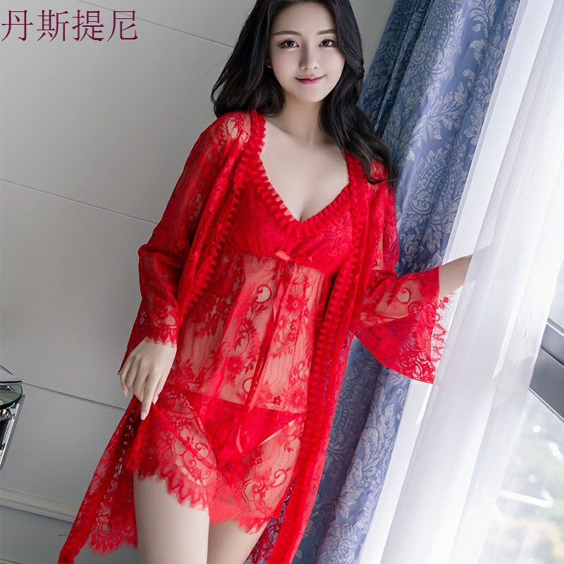 情趣内衣女极度诱惑蕾丝套装骚睡裙透明成人性感睡衣春秋