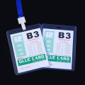 丽佳邦展会证厂牌卡套校牌工作证证件卡套透明硬胶套胸卡挂绳B3卡套+挂绳【默认蓝色】5个装