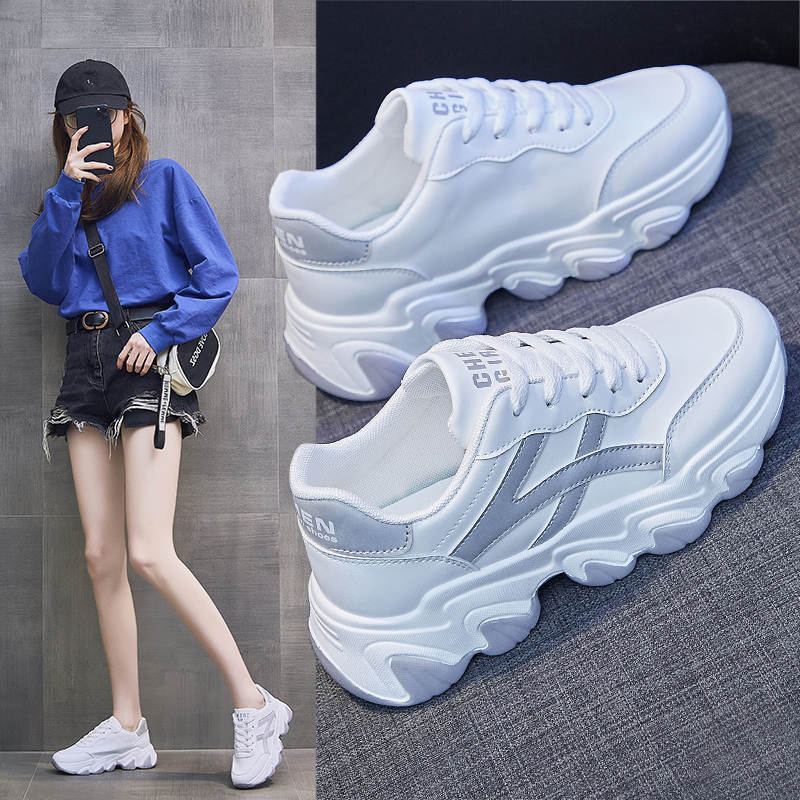时言(SHIYAN)网红老爹鞋女2022春夏新款透气女士运动鞋韩版休闲鞋女ins潮流厚底增高女鞋
