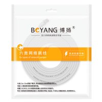 博扬 六类网络跳线 非屏蔽千兆成品网线 (24AWG)无氧铜 白色 12米 BY-612WH 条