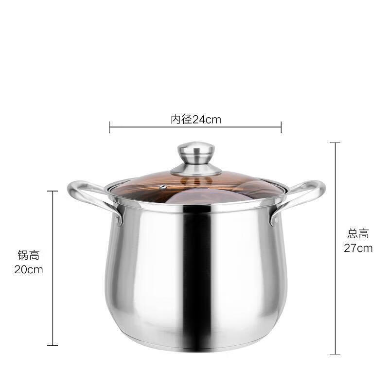 百斯克 BSK-GT230212 宜家复底特高涨型汤锅24cm(单位:个)银色高清大图