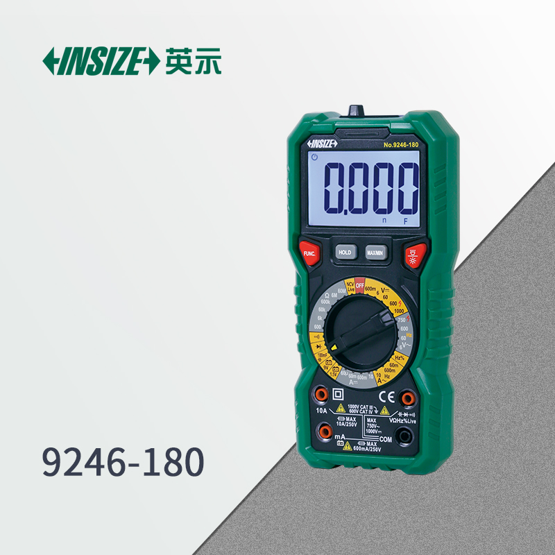 英示INSIZE数字万用表(带插孔指示灯)9246-180高清大图