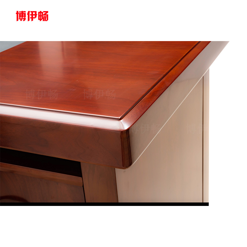 博伊畅 2.4米 2400*1100*760mm BYC0624 办公桌会议台领导电脑桌培训学习桌工作台带副柜 班台一张高清大图