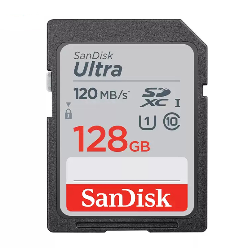 [免邮]闪迪(SanDisk)128G SD卡CLASS 10高速SDHC单反微单相机存储内存卡读取120M/s