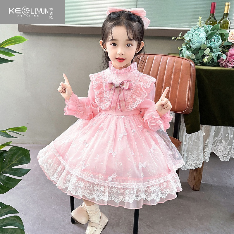 允洛丽塔女童公主裙春款儿童春装2023连衣裙洛丽塔爱莎公主裙子礼服