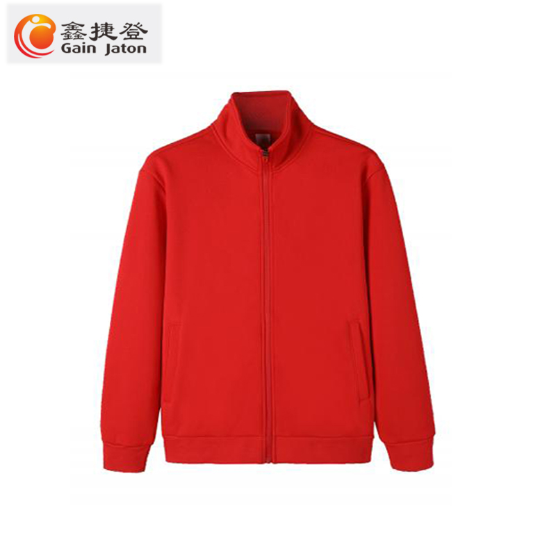 鑫捷登 男女同款超柔复合加绒上衣 红色 M