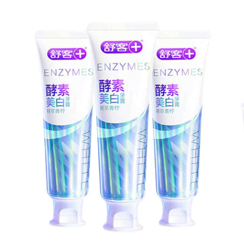 舒客精研亮白酵素牙膏(鲜萃青柠)120克*3支 单位:组