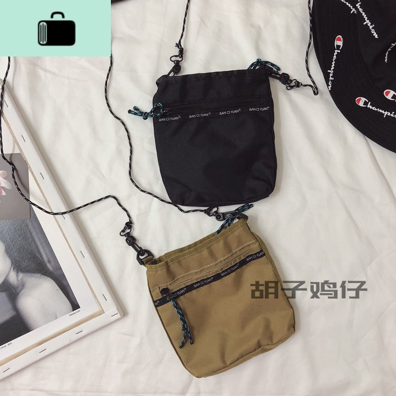 ins少女小挎包简约百搭纯色迷你斜挎包港风复古学生嘻哈蹦迪包潮NEW LAKE女斜挎包