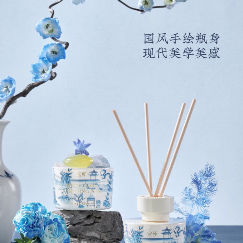 宋朝西湖十景无火香薰120ml+扩香石[西湖龙井礼盒]高清大图