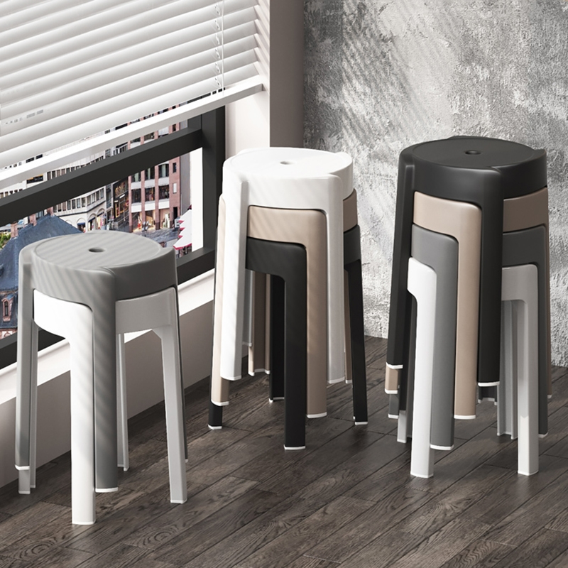 藤印象塑料凳子可叠放家用现代简约加厚高胶凳餐桌备用风车凳子旋风