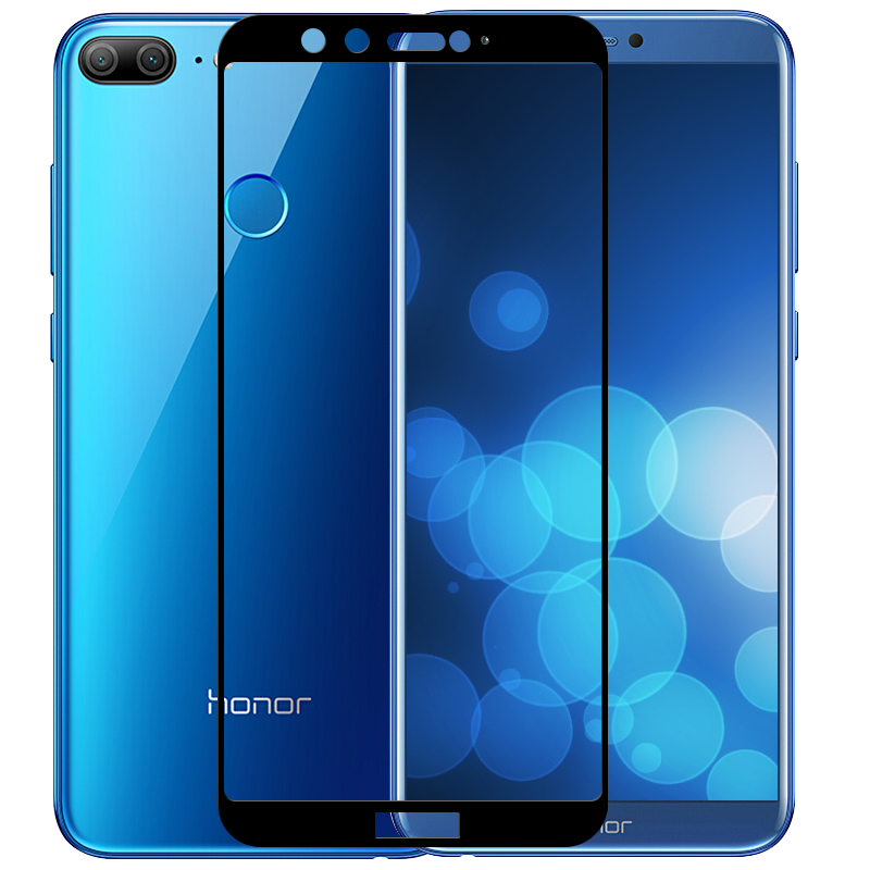 [买2送手机壳]轻万适用华为荣耀9钢化膜honor全屏玻璃贴膜huawei黑色高清手机保护膜高清大图