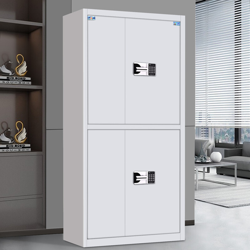 虎牌 保密柜 办公资料档案铁皮文件柜加厚整体双节智能电子密码锁高清大图