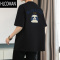 HLCOMAN260g小熊t恤男短袖夏季圆领上衣服宽松半袖Oversize