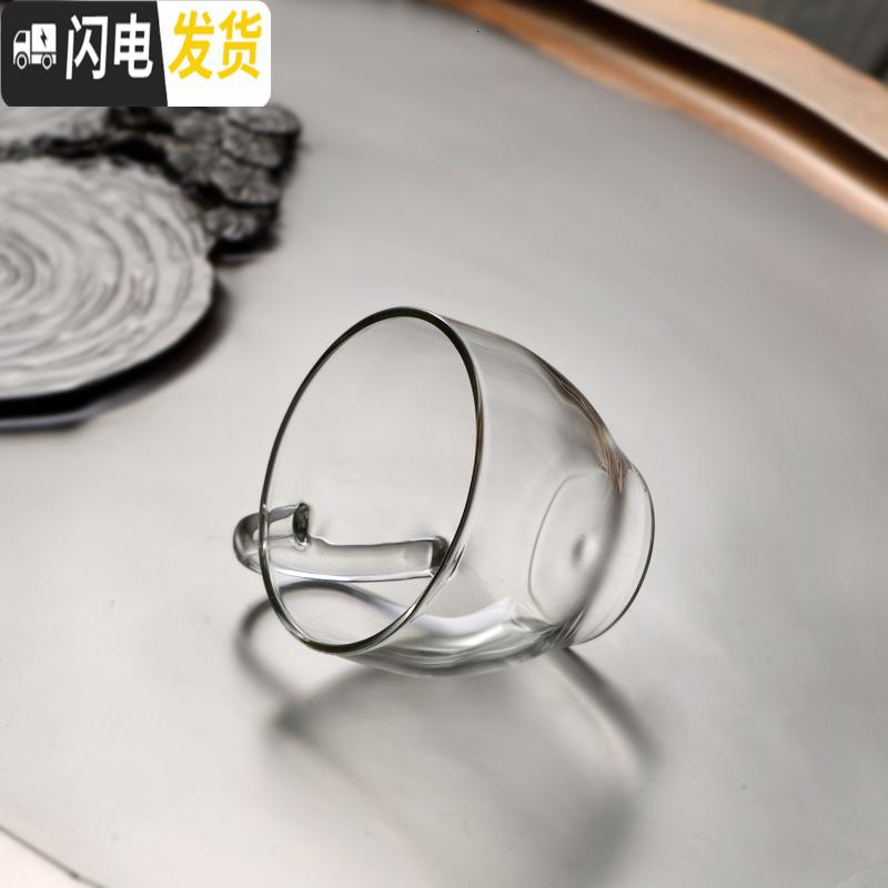 三维工匠耐热玻璃杯泡茶杯加厚花茶杯创意透明小杯办公玻璃茶杯杯子 8个装[容量110/个]高清大图