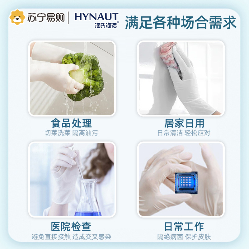 海氏海诺医用一次性医护外科橡胶检查医用手套加厚防疫隔离用单独包装共10副(20只)