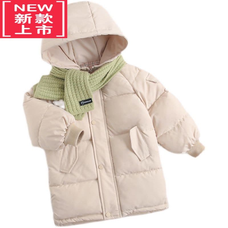 可莉允新款儿童羽绒棉服中长款女童宝宝加厚棉袄男童保暖冬季纯色外套图片