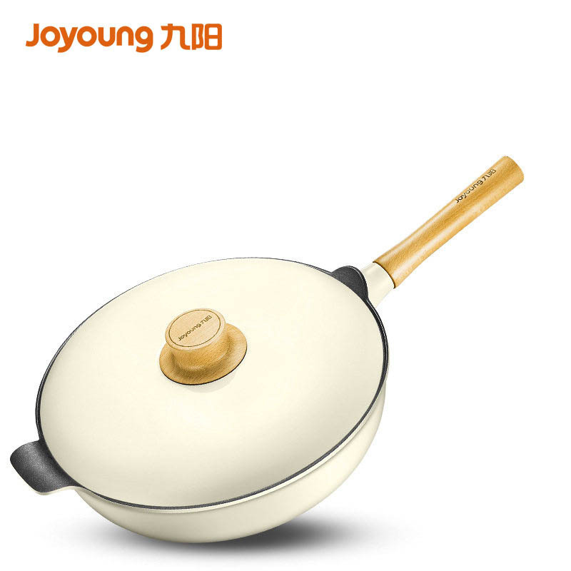 九阳（Joyoung）炒锅 CLT3255D 轻奢不粘锅 耐磨蓝宝石 珐琅锅盖 32cm 磁炉通用