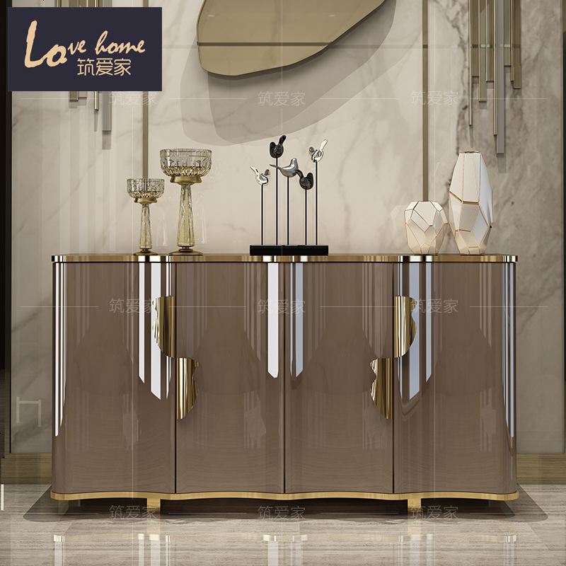 后现代玄关柜酒店样板间装饰柜烤漆设计师创意厅柜轻奢餐边柜子