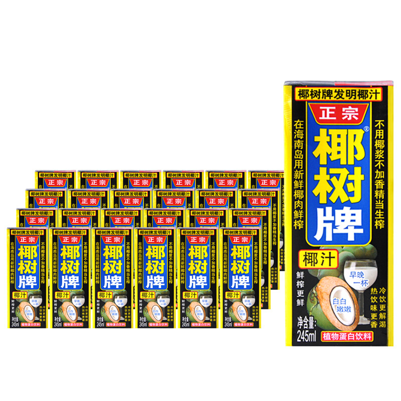 椰树椰汁正宗椰树牌椰子汁饮料245ML*24盒/箱