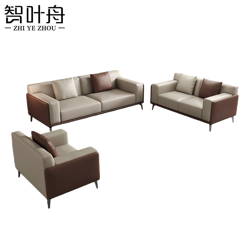 智叶舟办公沙发组合200*88*73cm(3+2+1)套高清大图