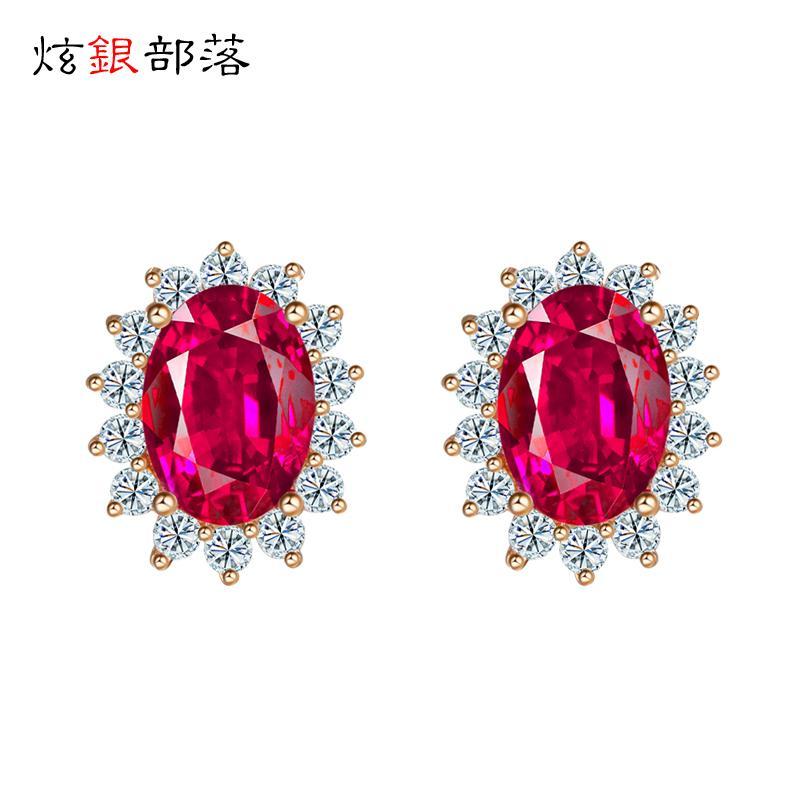 仿红刚玉 爱的海誓 浪漫耳钉 高贵 女 3004038-05送女朋友七夕情人节礼物图片