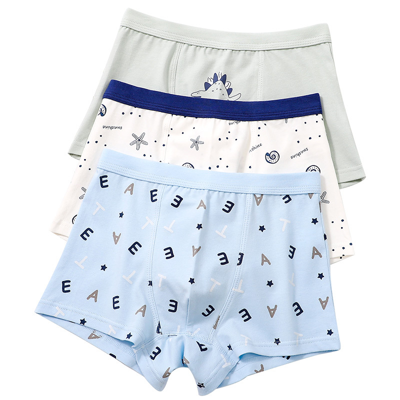 浪莎儿童内裤纯棉男童平角裤中大童10岁短裤6岁青少年12岁四角裤
