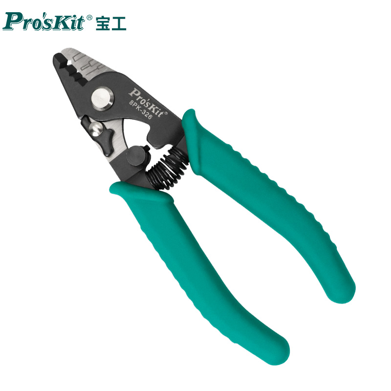 宝工(Pro’skit)8PK-326多功能光纤电缆工具拔线拨线钳 3孔式光纤剥线钳 米勒钳(148mm)高清大图