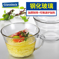 三光云彩(GLASSLOCK)保鲜盒韩国进口钢化玻璃泡面碗带盖快餐杯方便面汤碗学生便当饭碗保鲜盒耐热可微波炉用705ml