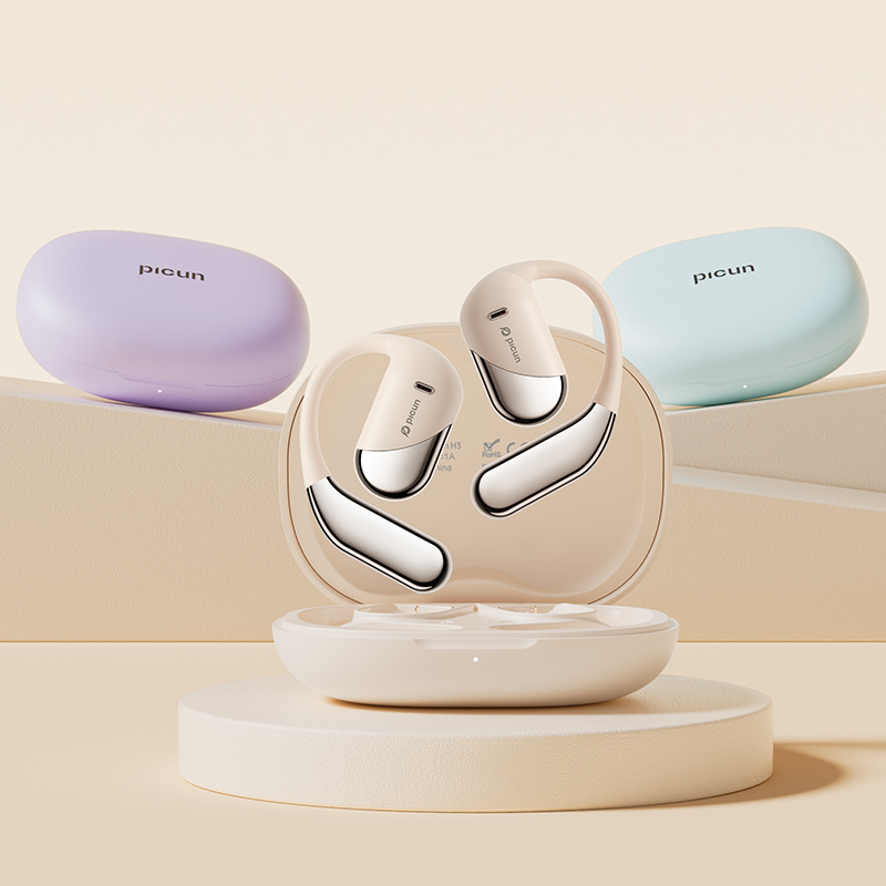 品存(picun)双麦耳挂纳米级防汗防水无线蓝牙耳机 紫色 H3高清大图