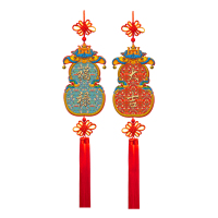 福人福地中国结入户门葫芦挂件新年电视沙发背景墙面装饰玄关客厅高档挂饰
