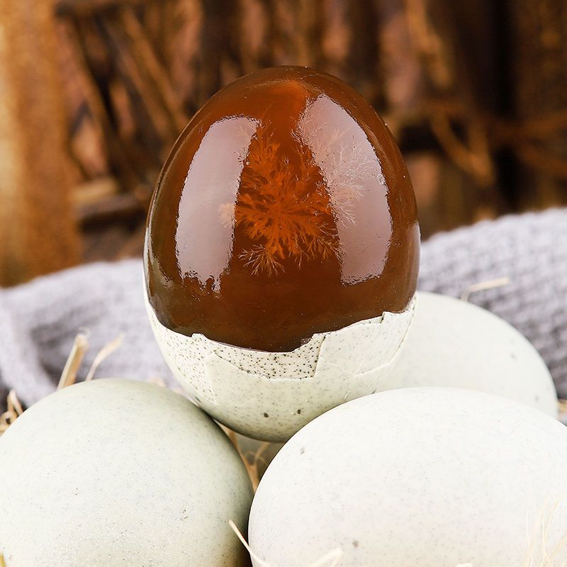 [熊猫鸟]河南特产松花皮蛋 6枚 单枚60-70g 正宗土鸭蛋新鲜腌制溏心皮蛋河南特产变蛋高清大图