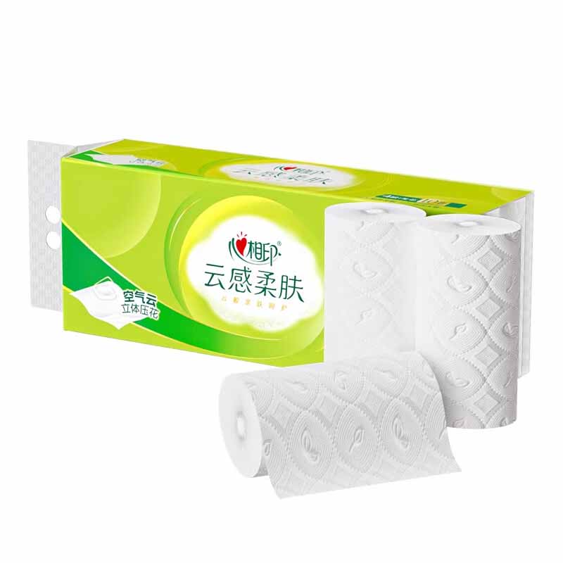 心相印卫生纸四层立体压花无芯卫生纸70g*10卷*3提RW3410高清大图