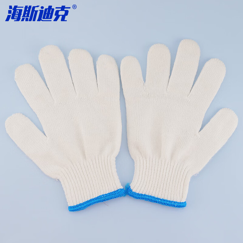 海斯迪克 劳保手套 加厚防护防滑耐磨手套HKsq-412灰纱加丝普通花纱(60双)