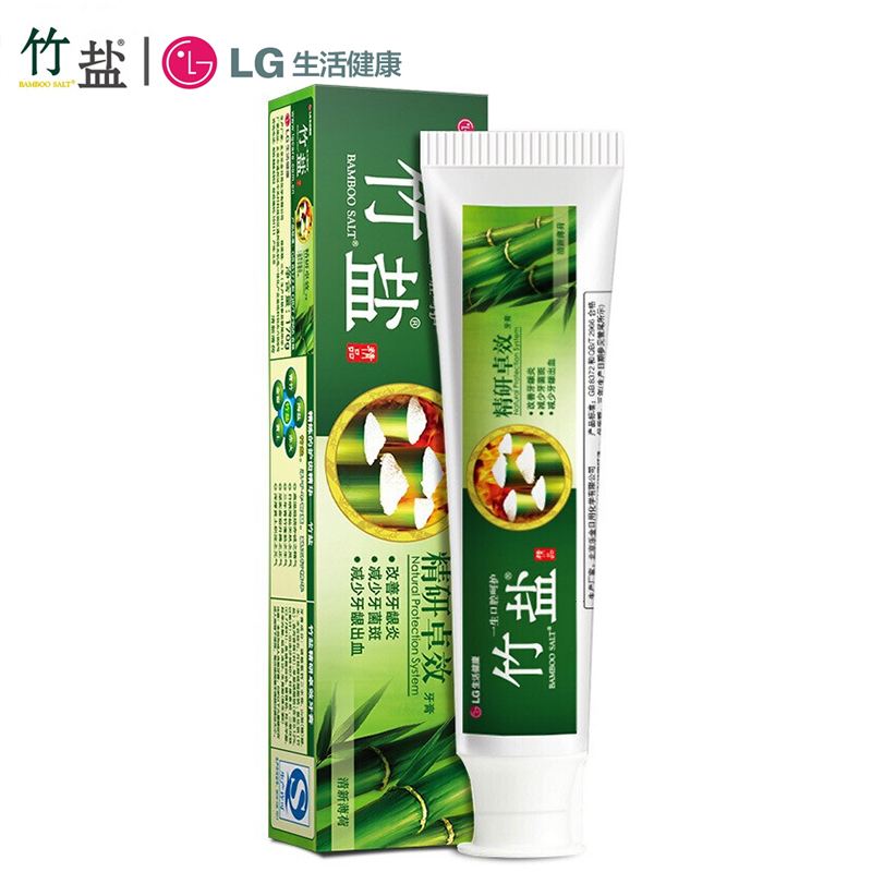 LG竹盐牙膏精研卓效牙膏170g 清新口气 改善牙龈红肿出血问题