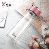 希诺HEENOOR单层玻璃杯女士水杯加厚密封防漏家用个性杯子简约花茶杯XN-7586