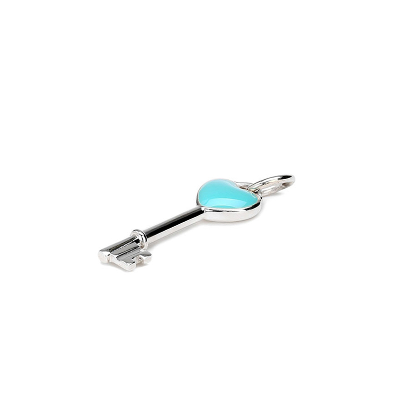 [直营]TIFFANY&CO.蒂芙尼 纯银 欧美风格 蓝色珐琅钥匙 女士纯银吊坠 送恋人