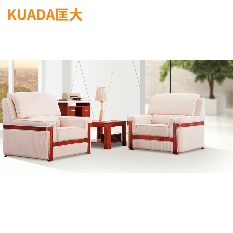 匡大 布艺沙发商务办公接待沙发组合1+1+茶几KD-E006-1高清大图