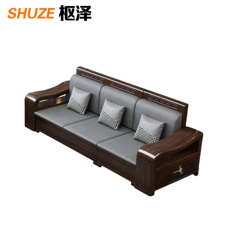 枢泽 实木沙发 三人位 张高清大图