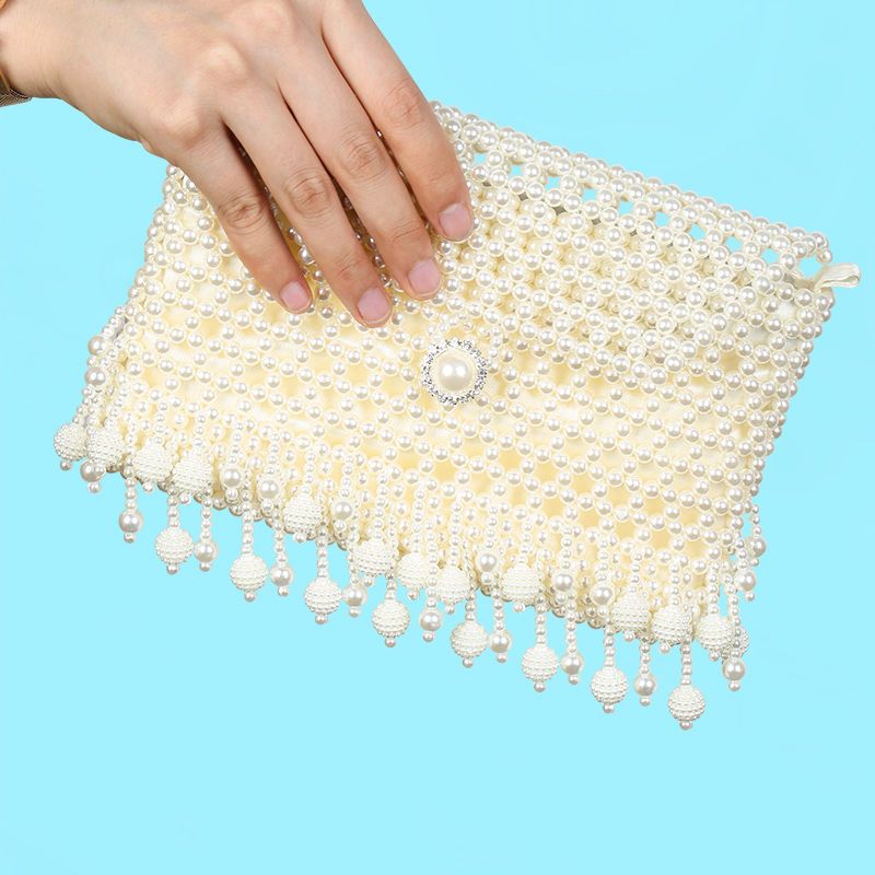 手工diy串珠大号流苏包包diy穿珠子编织制作成人斜挎珍珠包装饰品大号