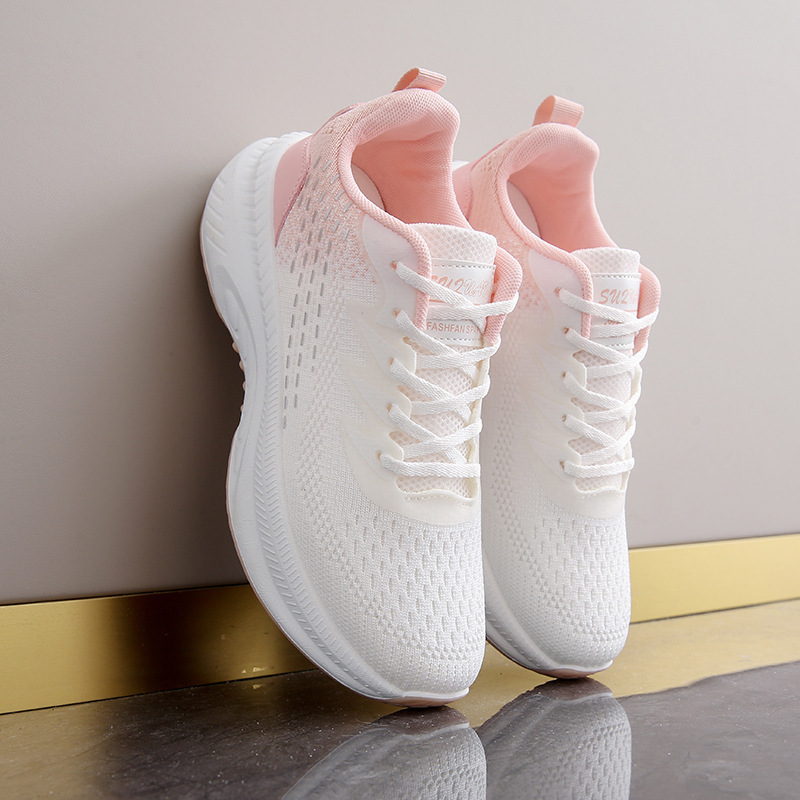 时言shiyan飞织鞋2025春季新款女鞋学生运动鞋透气健身跑步休闲鞋女