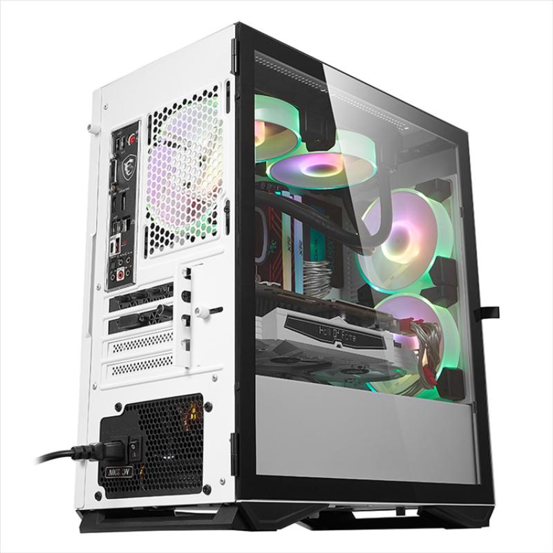爱国者yogom2白色玻璃侧透u3电竞机箱diy组装整机电脑游戏商务办公